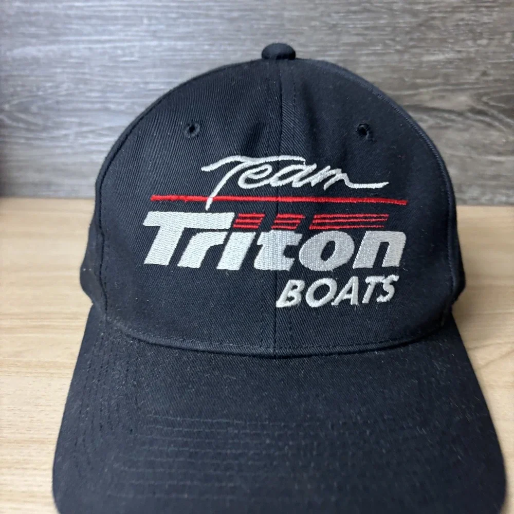 Kudzu Team Triton Boats Hat Snapback Embroidered Fishing Mens Black Green Bill